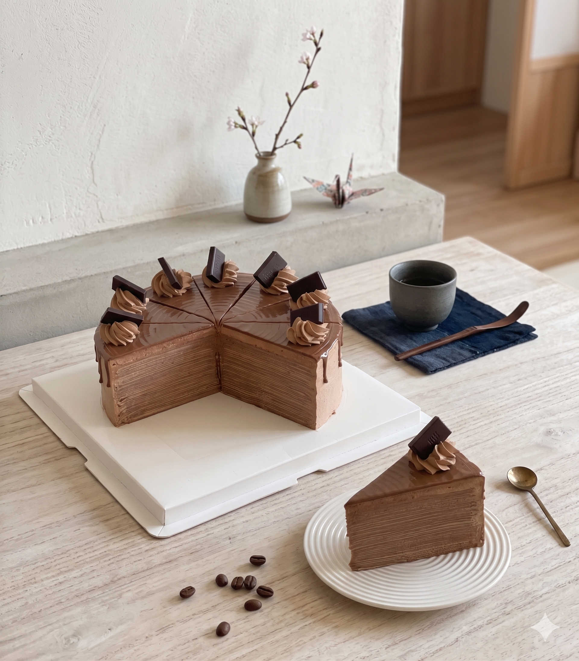Q06 Chocolate Ganache Crepe Cake(巧克力甘纳许千层) | HoneyMe